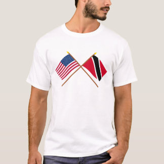 Camiseta E.U. e Trinidad & bandeiras cruzadas Tobago