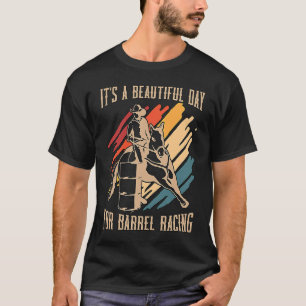 Camiseta É Um Belo Dia Cavalgada Retro Barril Corrida