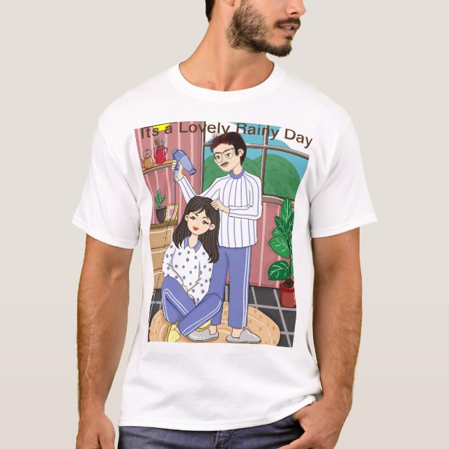 Camiseta É um belo dia chuvoso (Frente)