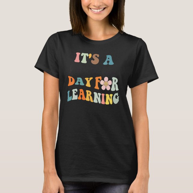 Camiseta É um Belo Dia Para Aprender Professor Retro Estud (Frente)