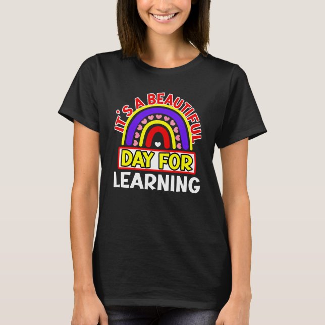 Camiseta É Um Belo Dia Para Aprender Retro Professor Estuda (Frente)