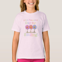 Camiseta É um Belo Dia para Gráfico de Sorriso - Meninas B