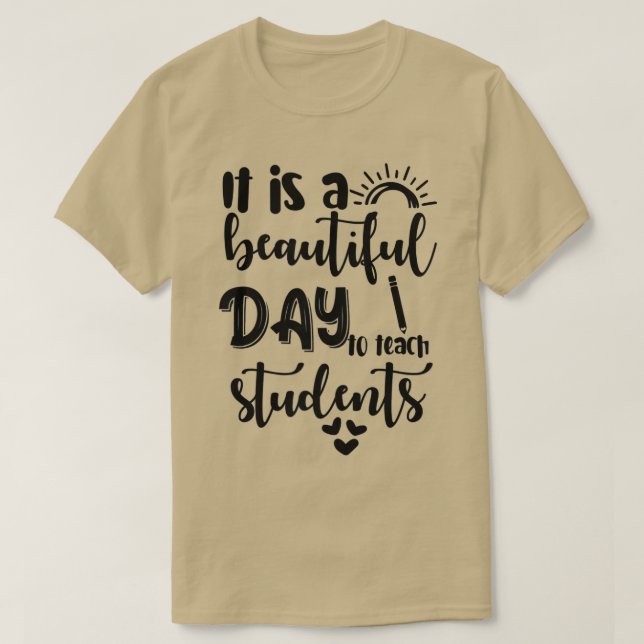 Camiseta É um belo dia para o aprendizado de professor retr (Frente do Design)