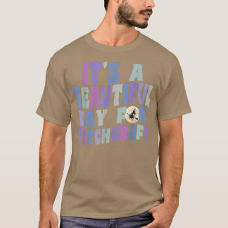 Camiseta É um belo dia para o feiticeiro Retro Bruxa Ac
