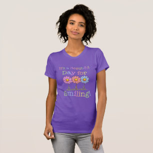 Camiseta É um belo dia para o sorriso gráfico - feminino