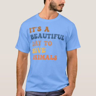 Camiseta É Um Belo Dia para Salvar Animais garota