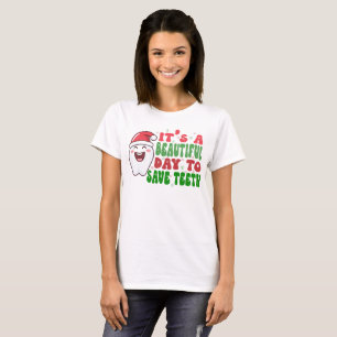 Camiseta É um belo dia para salvar os dentes de Natal