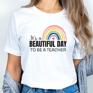 Camiseta É um belo dia professor Rainbow T-Shirt
