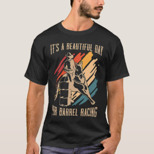 Camiseta É um belo dia, retro cavalo a andar de barril