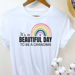 Camiseta É um belo dia, vovó, anúncio de gravidez
