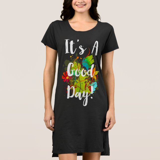 Camiseta É um bom dia, Abstrato Floral (Frente)