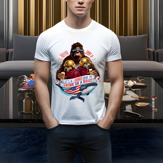 CAMISETA É UM BOM DIA PARA BEBER EM UM BARCO (Criador carregado)