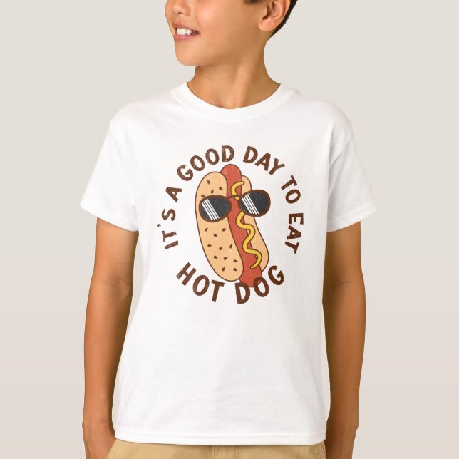 Camiseta É um bom dia para comer cachorro quente (Frente)