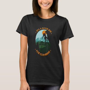 Camiseta É Um Bom Dia Para Subir Em Escala De Rock