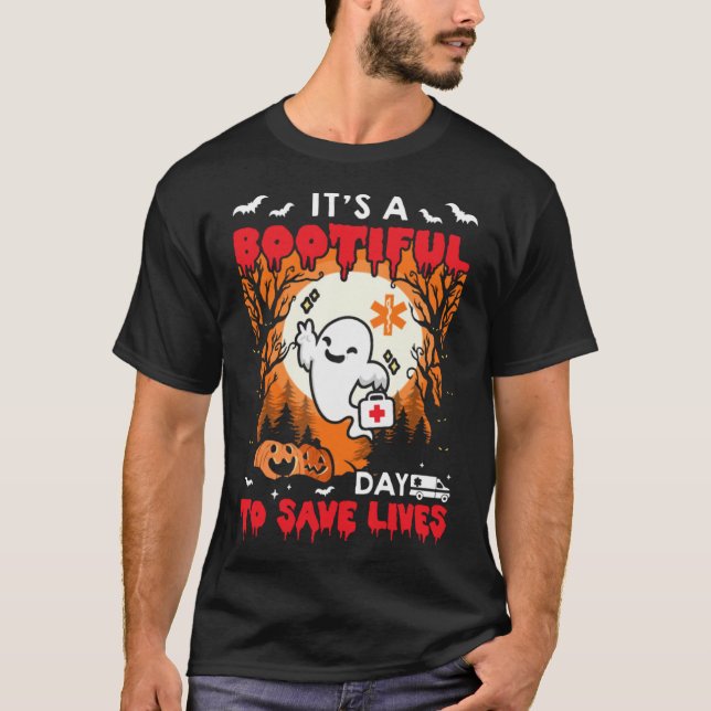 Camiseta É um dia de boato para salvar vidas Boo Paramédico (Frente)