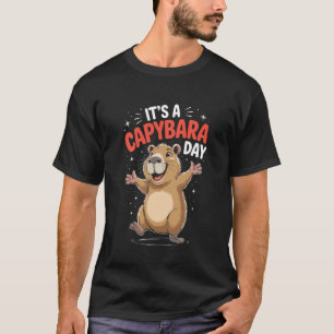 Camiseta É um Dia de Capivara Humor Engraçado Roedor Animal