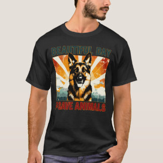Camiseta É um dia lindo Salve os animais retrô