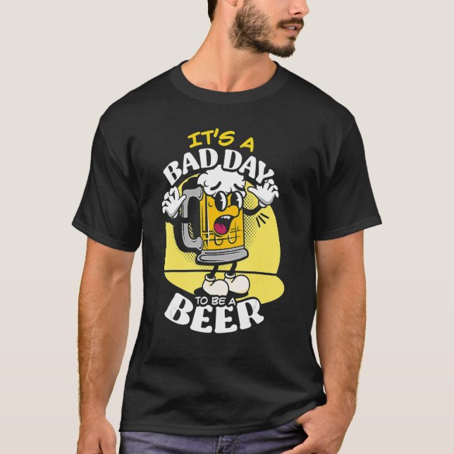 Camiseta É um dia ruim ser um verão de cerveja Bebendo (Frente)