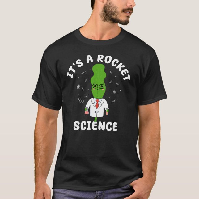 Camiseta É um Geek de Ciências de Foguetes e Comidas (Frente)