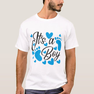 Camiseta É um Menino! Anúncio de Chuvinha de Bebê | Bebê Fo