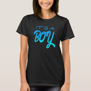 Camiseta É um menino Churrasco de Bebê Preto Gênero Menino 