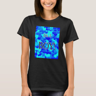 Camiseta É um Menino Com um Doce Coração Azul Chá de Bebê G