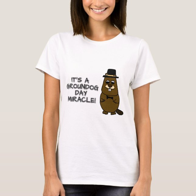 Camiseta É um milagre do Dia da Marmota (Frente)
