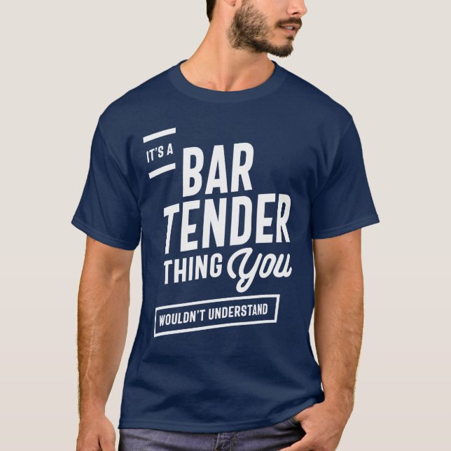 Camiseta É um Presente de Cargo de Bartender (Frente)