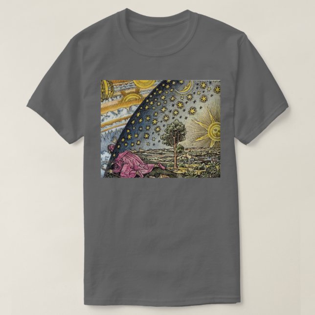 Camiseta É um T liso do Woodcut de Flammarion da terra (Frente do Design)