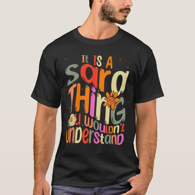 Camiseta É uma coisa da Sara que você não entenderia Groovy (Frente)