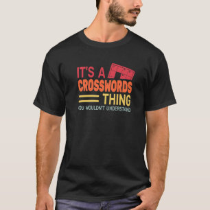 Camiseta é uma Coisa de Palavras Cruzadas Palavras retro Pu