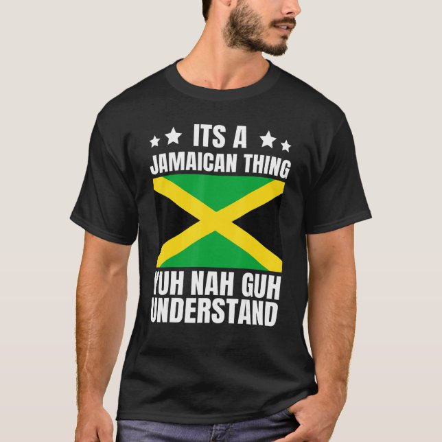 Camiseta É uma coisa jamaicana que banaliza as raízes jamai (Frente)