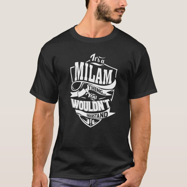 Camiseta É uma coisa MILAM que dá prêmios (Frente)