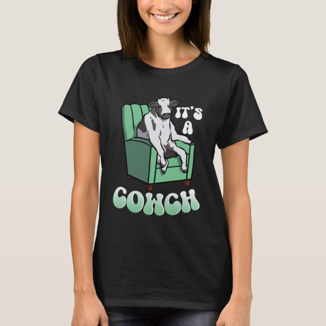 Camiseta É uma Comédia de Móveis Bovinos Cowch Vaca Gra (Frente)