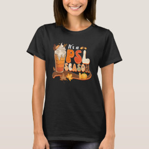 Camiseta É Uma Época De Psl Retro Pumpkin Spice Fall Vibes 