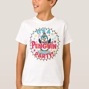 Camiseta É uma Festa de Pinguins!! Crianças