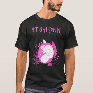 Camiseta É uma garota rosa Chá de fraldas gênero Reveal Co