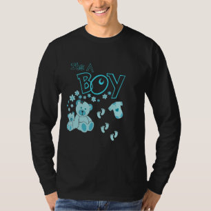 Camiseta É uma gravidez de garotos anunciando sexo.