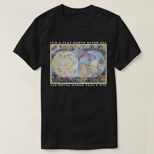 Camiseta É uma terra lisa afinal (Frente do Design)
