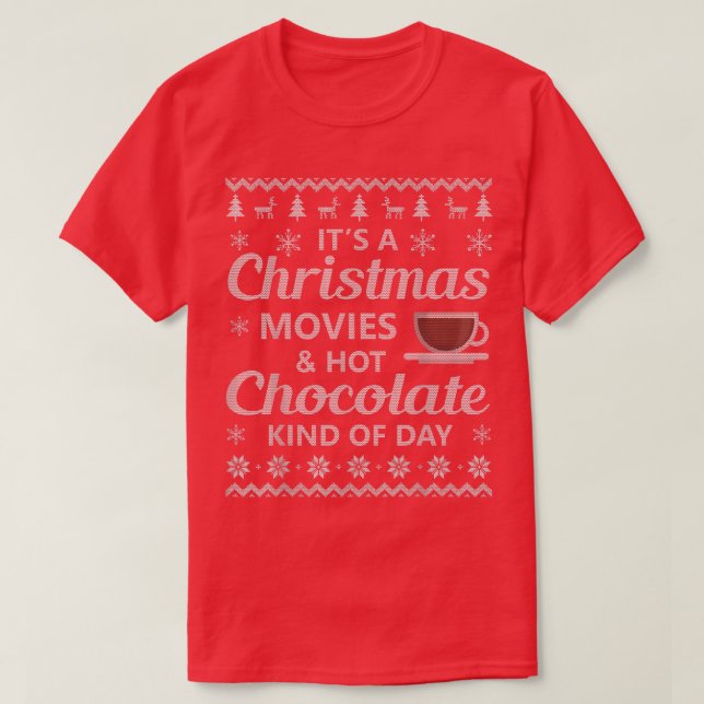 Camiseta É Uma Vaca De Natal Feia De Chocolate (Frente do Design)