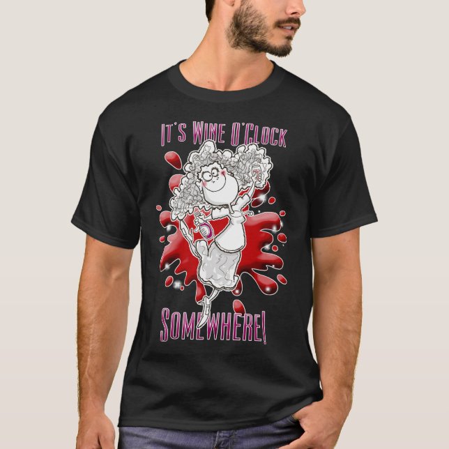 Camiseta É Vinho Ou Relógio Em Algum Lugar 105 (Frente)