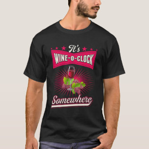 Camiseta É Vinho, Relógio Em Algum Lugar Estilo De Deco