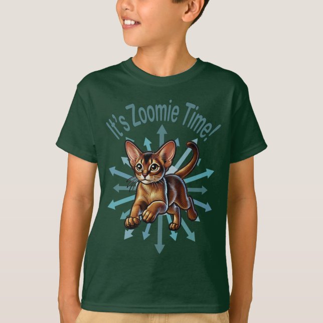 Camiseta É Zoomie Time Abyssinian Cat (Frente)