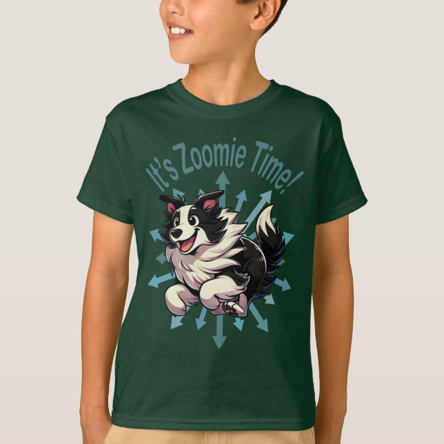 Camiseta É Zoomie Time Border Collie (Frente)