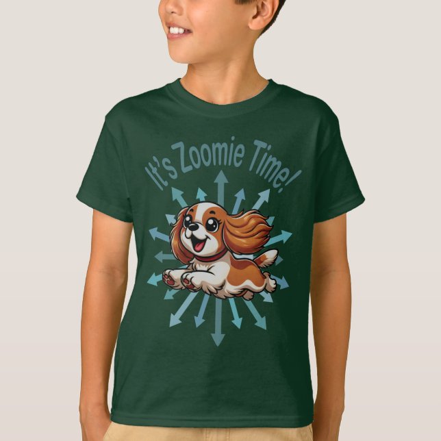 Camiseta É Zoomie Time Cavalier Spaniel (Frente)