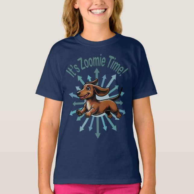 Camiseta É Zoomie Time Dachshund (Frente)