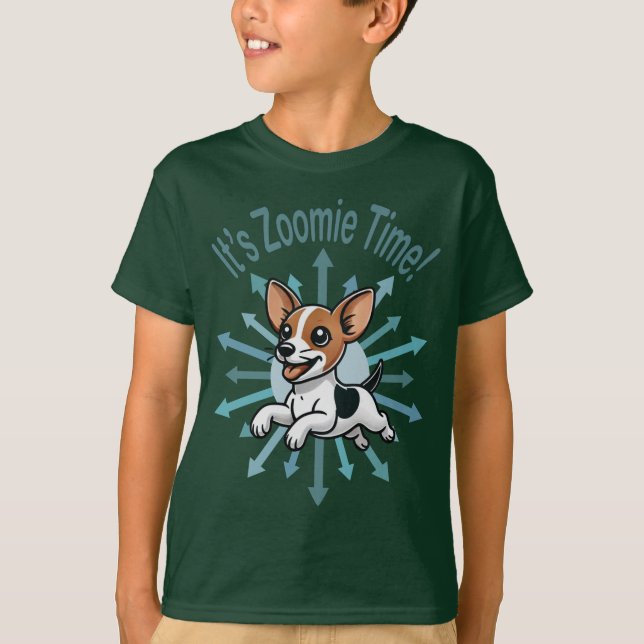 Camiseta É Zoomie Time Rat Terrier (Frente)
