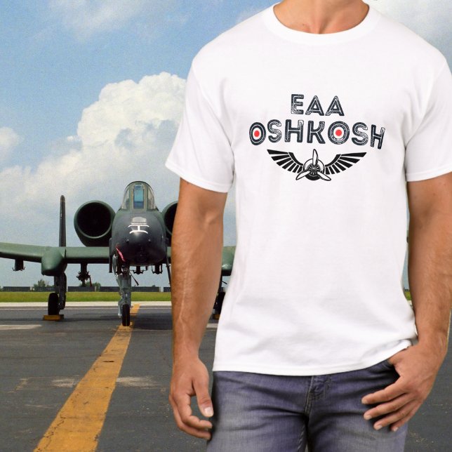 Camiseta EAA Oshkosh AirShow Wings Propeller (Criador carregado)