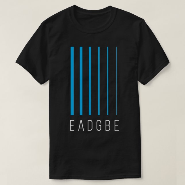 Camiseta EADGBE 6 String Guitar Player & Guitarist - Cool65 (Frente do Design)