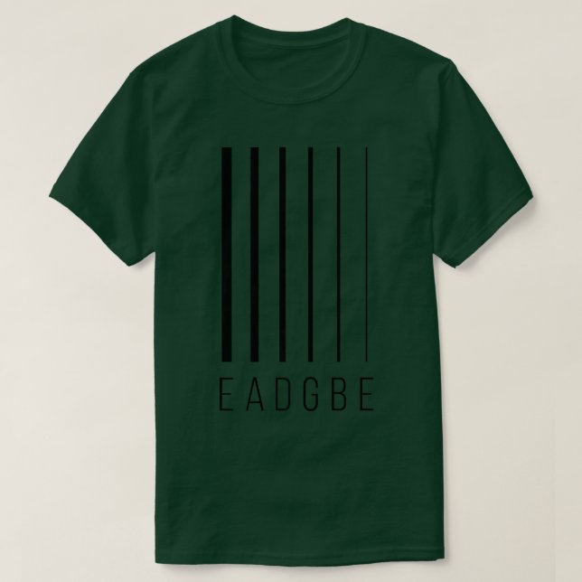 Camiseta EADGBE 6 String Guitar Player & GuitaristCool Prem (Frente do Design)